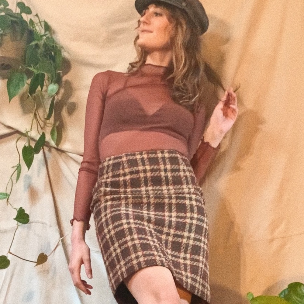 Vintage Wool Plaid Skirt